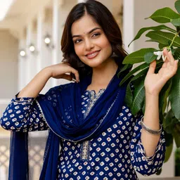 KALINI Women Printed Gotta Patti Kurta with Palazzos & Dupatta-picture-13