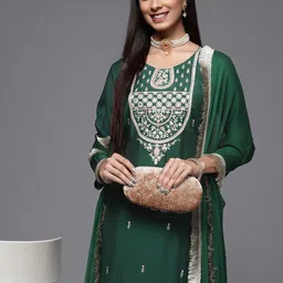 Varanga Women Floral Embroidered Kurta with Trousers & Dupatta-picture-47