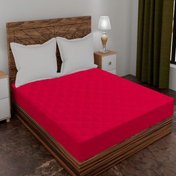 AVI Unisex Red Solid Single Size Waterproof Mattress Protector-image-14