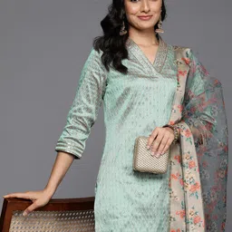 Varanga Embellished Kurta with Trousers & With Dupatta-image-75