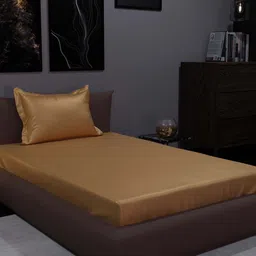 Stoa Paris Date Night Gold 300 TC Fitted Single Bedsheet With 2 Pillow Covers-image-93