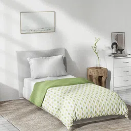 DDecor White & Green Ethnic Motifs Mild Winter Reversible Cotton Single Bed Dohar-picture-45