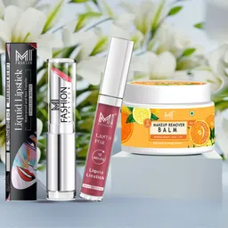 MI FASHION Set of Creamy Matte Lipstick & Liquid Lipstick with Makeup Remover Balm-11