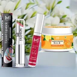 MI FASHION Set of Creamy Matte Lipstick & Liquid Lipstick with Makeup Remover Balm-image-82