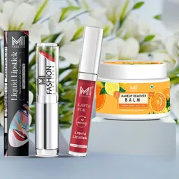 MI FASHION Set of Creamy Matte Lipstick & Liquid Lipstick with Makeup Remover Balm-image-66