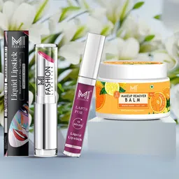 MI FASHION Set of Creamy Matte Lipstick & Liquid Lipstick with Makeup Remover Balm-image-83