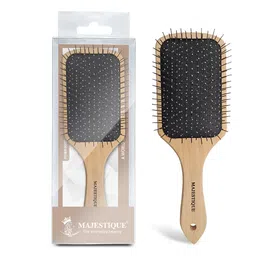 MAJESTIQUE Black & Brown Wooden Bamboo Brush with Metal Bristles-6