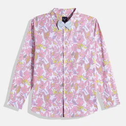Allen Solly Junior Boys Cotton Slim Fit Floral Printed Shirt With Bow-image-9