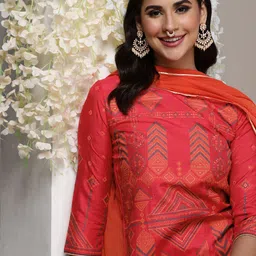 Anouk Women Ethnic Motifs Printed Regular Kurta with Palazzos & With Dupatta-7