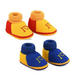 Smartots Infant Kid Pack Of 2 Colourblocked Pure Cotton Booties-45