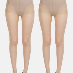 N2S NEXT2SKIN Women Pack Of 2 Beige Solid Sheer Pantyhose Stockings-picture-16