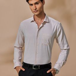 Stori Men Grid Tattersall Checks Opaque Checked Casual Shirt-image-84