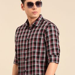 Being Human Pure Cotton Slim Fit Opaque Checked Casual Shirt-picture-7
