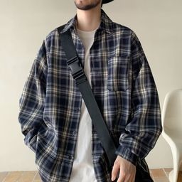 Orber Checked Spread Collar Long Sleeves Cotton Casual Shirt-image-79
