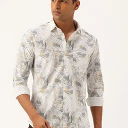 Integriti Pure Cotton Slim Fit Printed Textured Casual Shirt-image-62