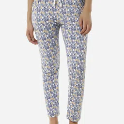 Amante Women Floral Printed Full Length Mid Rise Lounge Pants-image-74