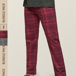 XYXX Men Super Combed Cotton Pack of 2 Checkmate Lounge Pants XYPYJM2PCKN48-image-98