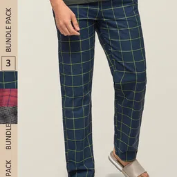 XYXX Men Super Combed Cotton Pack of 3 Checkmate Lounge Pants XYPYJM3PCKN53-picture-28