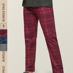 XYXX Men Super Combed Cotton Pack of 3 Checkmate Lounge Pants XYPYJM3PCKN58-image-77