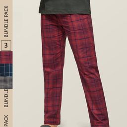 XYXX Men Super Combed Cotton Pack of 3 Checkmate Lounge Pants XYPYJM3PCKN52-image-97