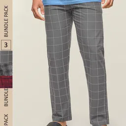 XYXX Men Super Combed Cotton Pack of 3 Checkmate Lounge Pants XYPYJM3PCKN54-picture-33
