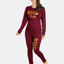 FILMAX ORIGINALS Women Printed Round Neck Long Sleeves Night suits-image-32