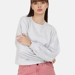 Bene Kleed Women Cropped Oversized Cotton Pullover Sweatshirt-image-14