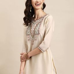 Sangria Women Floral Embroidered Regular Thread Work Kurta with Trousers-picture-53