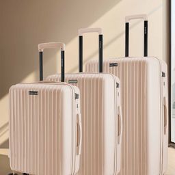 Nasher Miles Pondicherry Polypropylene Peach Trolley Bag Set 3 S/M/L 55-65-75cm-image-28