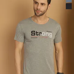 MACK JONNEY Men Pack Of 3 Typography Printed Round Neck Cotton T-shirts-image-0