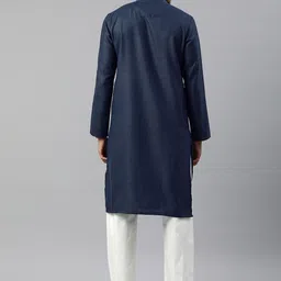 Manthan Men Woven Design Regular Thread Work Kurta with Pyjamas image 5