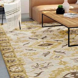 Gold Persian Wool 4 ft x 6 ft Hand Tufted Carpet by Saraswati Global-picture-22