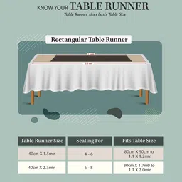 SEJ by Nisha Gupta Sea Green Printed Rectangular 48" x 13" Cotton Table Runner image 3