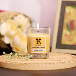 Iris Yellow & Transparent Mango Sorbet Shot Glass candle-8