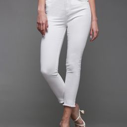 Miss Chase Women White High-Rise Clean Look Skinny Fit Stretchable Cropped Jeans-image-63