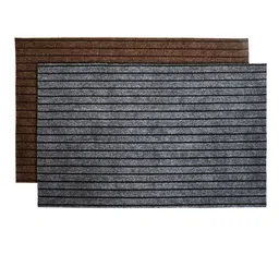 Kuber Industries Set Of 2 Striped Microfibre All Weather Anti-Skid Doormats-33