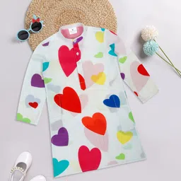 Little Musketeer Boys Conversational Printed Band Collar Cotton Kurta-picture-32