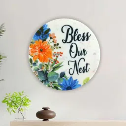 posh n plush Bless Our Nest White Marble Wall Art-picture-3