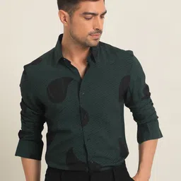 RARE RABBIT Men Palme Slim Fit Abstract Printed Cotton Shirt-image-38