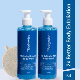 Be Bodywise Set of 2 Salicylic Acid Body Wash 250ml Each With Free Loofah To Prevent Bacne-19