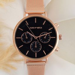 JOKER & WITCH Women Black Embellished Dial & Bracelet Style Straps Analogue Watch AMWW513-20