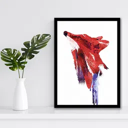 Art Street Red & Violet Fox Abstract Painting Framed Wall Art-image-66