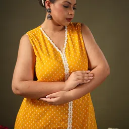 anayna Ethnic Motifs Printed Patchwork Pure Cotton Kurta with Trousers-picture-16