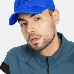 HRX by Hrithik Roshan Unisex Blue Brand Logo Embroidered Cotton Baseball Cap-picture-45