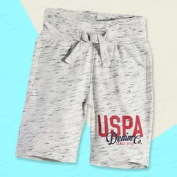 U.S. Polo Assn. Kids Boys Off-White & Black Solid Mid-Rise Shorts-19