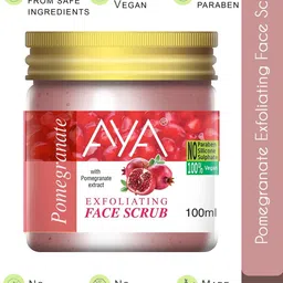 AYA Set of Charcoal-Coffee-Honey-Apricot-Tea Tree-Pomegranate Face Scrubs -100 ml Each image 2
