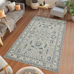 saraswati global Grey Floral Wool 8X10 Hand-Tufted Carpet-picture-10