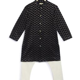 Tiber Taber Boys Embroidered Regular Pure Cotton Kurta With Pyjamas-26