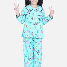 BownBee Girls Conversational Print Pure Cotton Night Suit-image-78