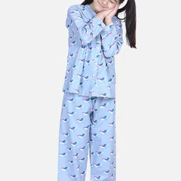 BownBee Girls Conversational Print Pure Cotton Night Suit-image-83